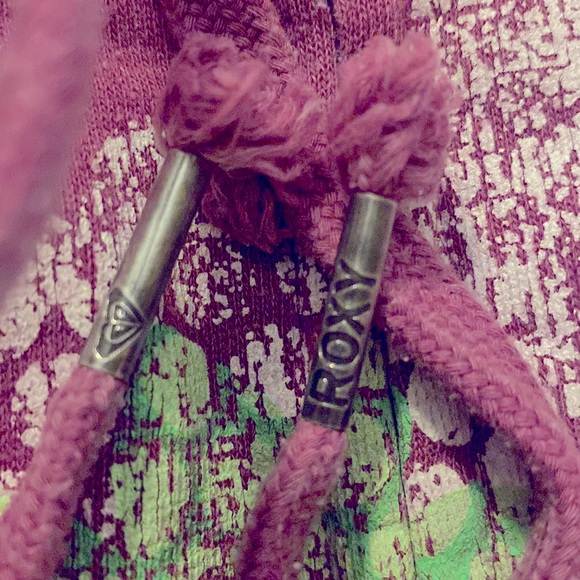 ROXY Medium FULL ZIP HOODIE snap hem Roxy tags polka-dot lined hoodie - Picture 14 of 14